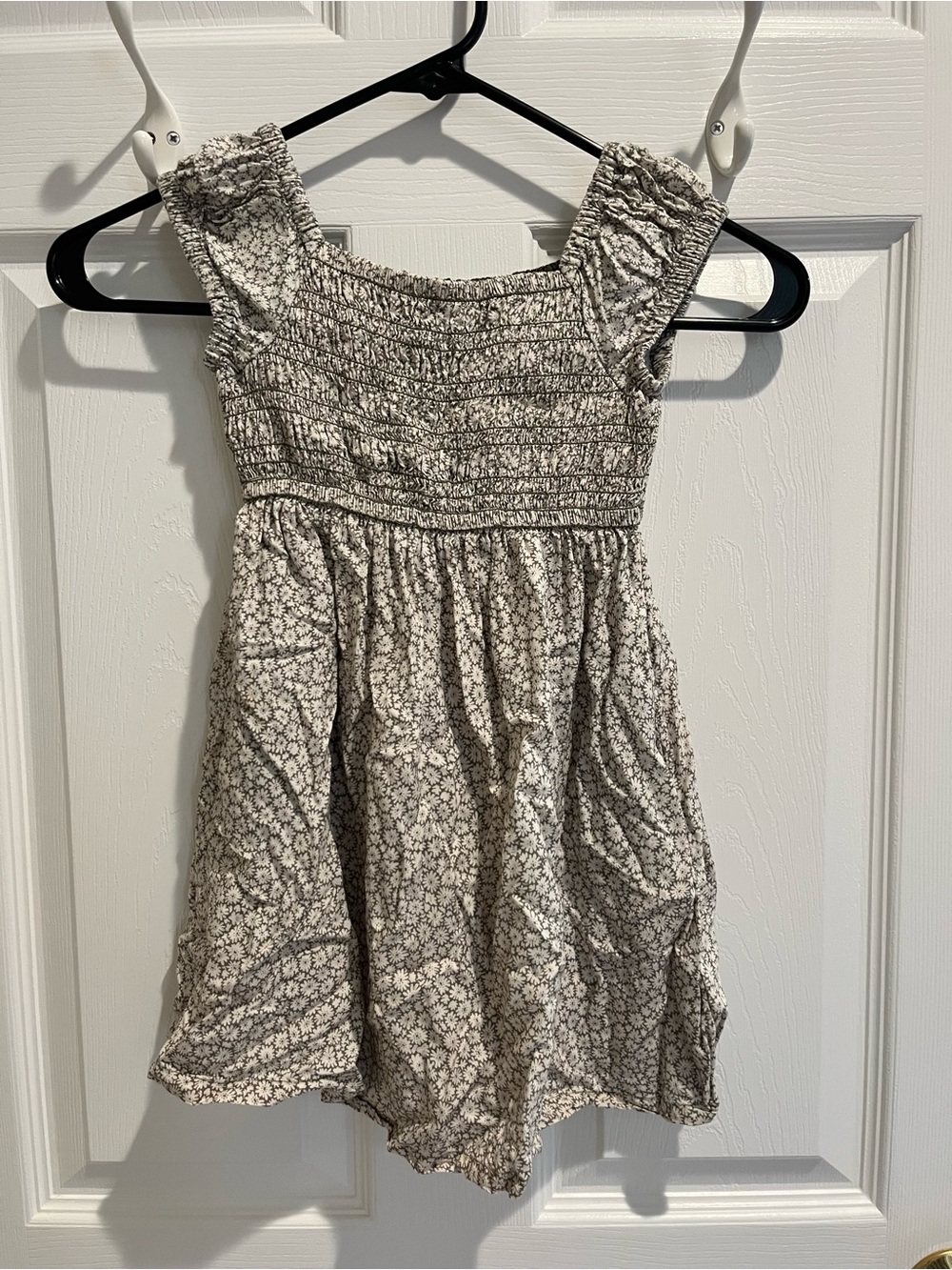 GAP Girls Floral Smocked Sundress - Cream and Brown